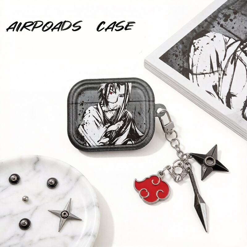 Anime Naruto New Airpodspro3 Generation Earphone Protective Case Suitable for Apple Airpods1/2/3/4 Generation Kakashi Black Sasuke Anti-Fall Earphone Case Soft Case