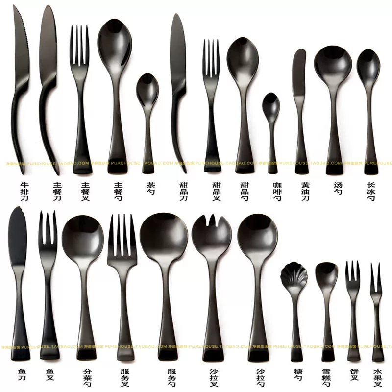 Tableware stainless steel, set for hotel, 4 piece set, full set