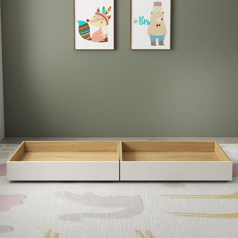 Under-bed Universal solid wood drawers storage drawers Children's beds Lower drawers-Don't single-Taobao