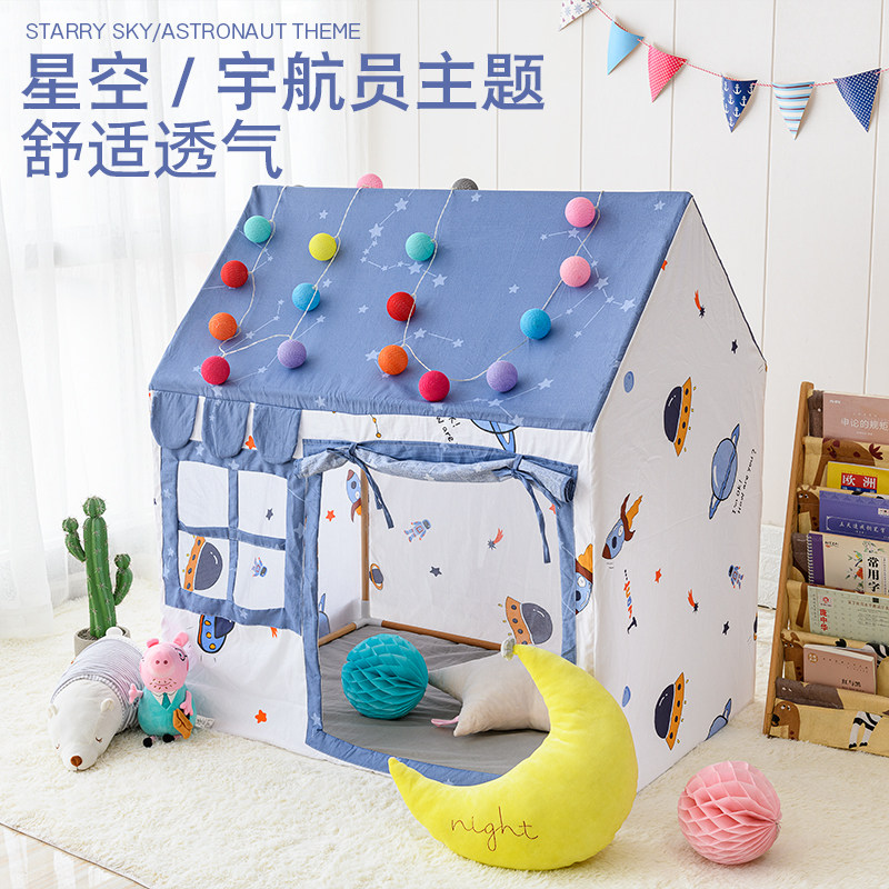 Nordic ins Children Indoor tent Men and women Astronaut Solid Wood Game House Toy Bed Baby Little House Castle
