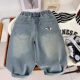 French-Style Boys' Spring and Autumn Jeans, Stylish Cartoon Soft Pants for Young Children, Handsome Long Pants for Little Boys, Casual