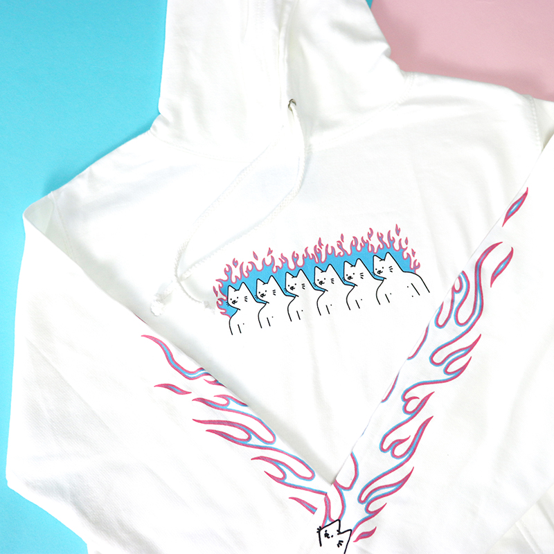 Dutch Leon Karssen blue dirt cat flame necropolis hooded hoodies Flayon 2 0 Hoodie spot