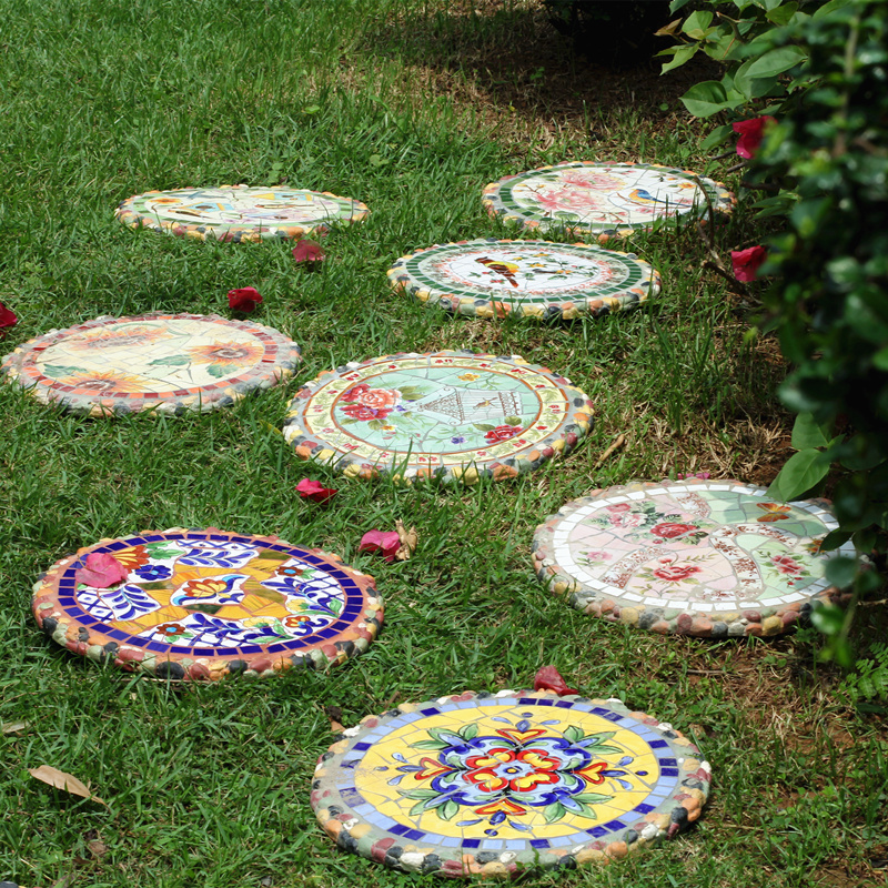 Ceramic Garden Outdoor Ornaments Design Villa Courtyard Non-Slip Stepping Stones Step Stone Decorations Yard
