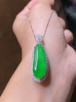 Wanhe jewelry Jade ice seed full color Fu Gua jade pendant color spicy phosgene quality Myanmar a goods gold seller