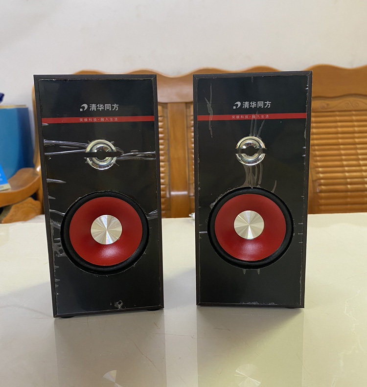 Tsinghua Tongfang wooden 2 1 subwoofer sub-speaker 3-inch satellite speaker mid-tweeter left and right horn general auxiliary machine