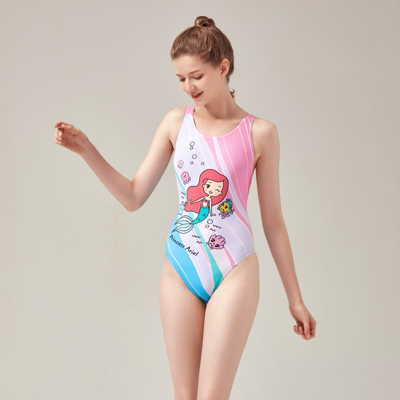 Yingfa Disney Mermaid Series Swimwear Female Adult Children's Big Girl Siamese Triangle Racing Swimsuit