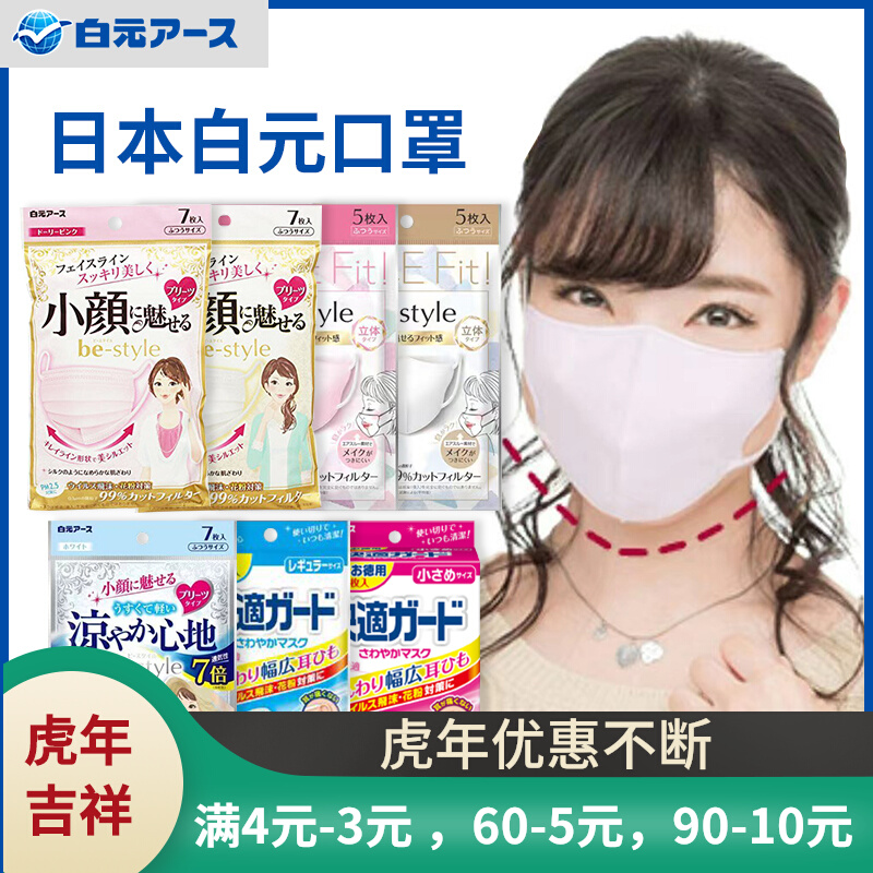 Japan Import White Meta small Yan Fast adaptable Independent Cooling Student Adult Pink Limited 3D Solid Mask