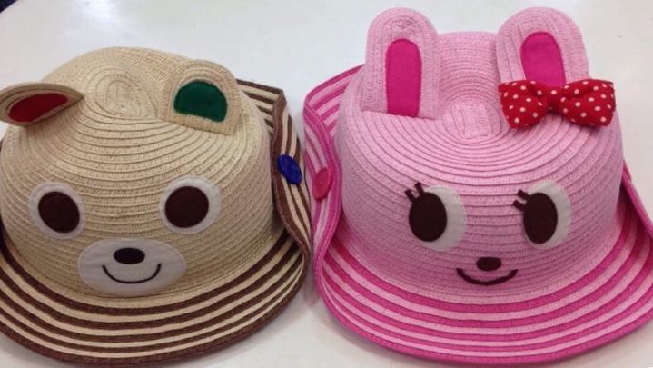 (5 discounted price) Japanese mikihouse miki rabbit bear anti UV sunshade straw hat 12-9114-978