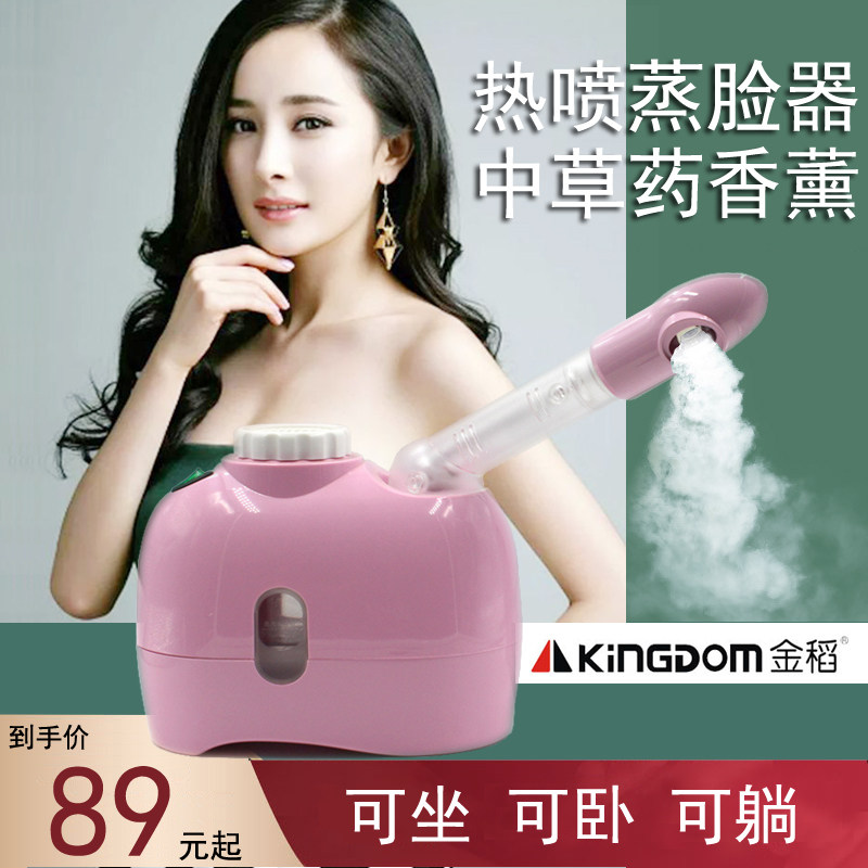 Household hot spray steamer golden rice Chinese herbal facial beauty instrument moisturizing cleaning spray humidifier can sit and lie down