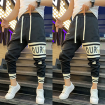 Spring Loose Casual Pants Men 2022 Fashion collage Letters Closing Bunch of Pants 100 Hitchhiking Personality Sportpants