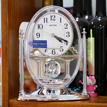 RHYTHM Lisheng European style table clock Living room office art bedroom turn pendulum Quartz clock clock table clock CRP609