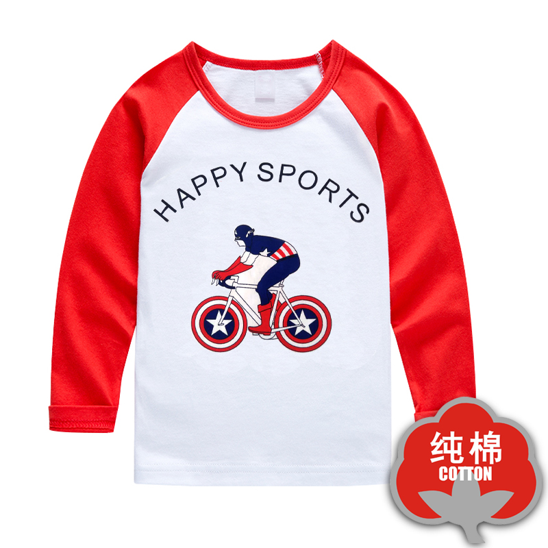 Áo thun cotton dài tay cho bé 2018 mùa thu mới cho bé trai và bé gái áo phông bé trai 1-12 tuổi