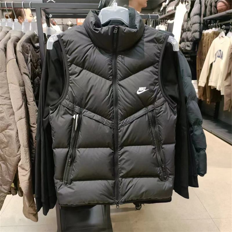 Authentic Nike Winter Men's Simple Casual Sports Warm Stand-Up Collar down Jacket Vest Dv1136-010 Authentic Nike Winter Men's Simple Casual Sports Warm Stand-Up Collar down Jacket Vest Dv1136-010