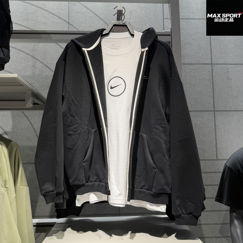 Nike Nike Men's Fleece Jacket Casual Sports Top Black 26 Autumn and Winter New Style Hoodie Jacket Ja9620