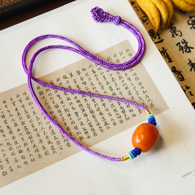 (Swallow Premium) 7 73g natural old beeswax jujube bead pendant amber necklace for men and women