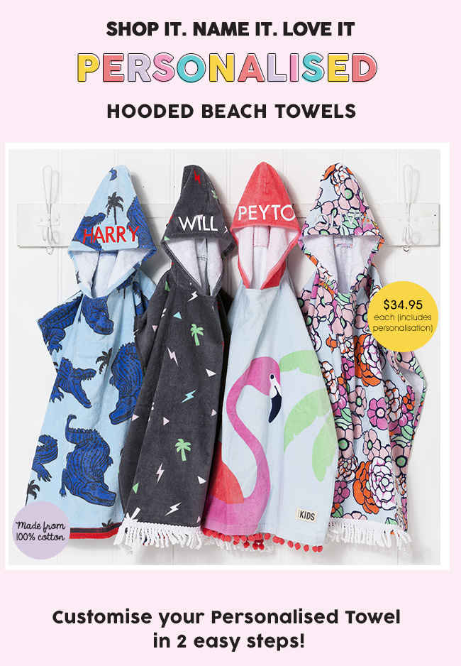 Australian Cotton On Kids Children Beach Surfing All cotton bath towels Hooded Towel