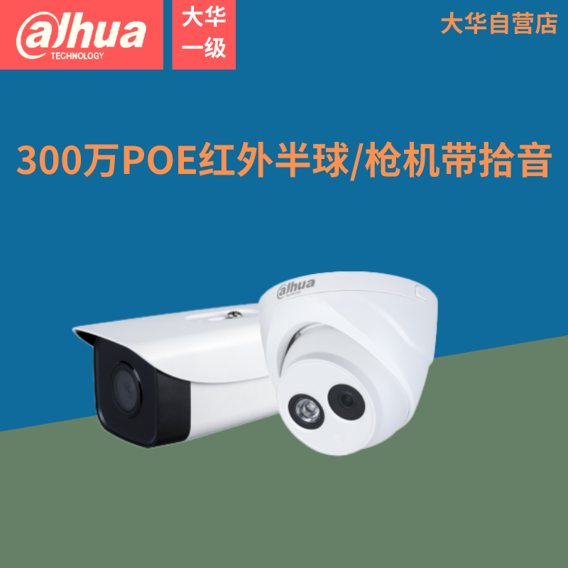 Dahua 3 million audio gun supports POE built-in MIC web camera optional dome