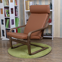 POANG Bonn lounge chair Nordic modern simple solid wood armrest lounge chair lazy balcony three lunch break sofa