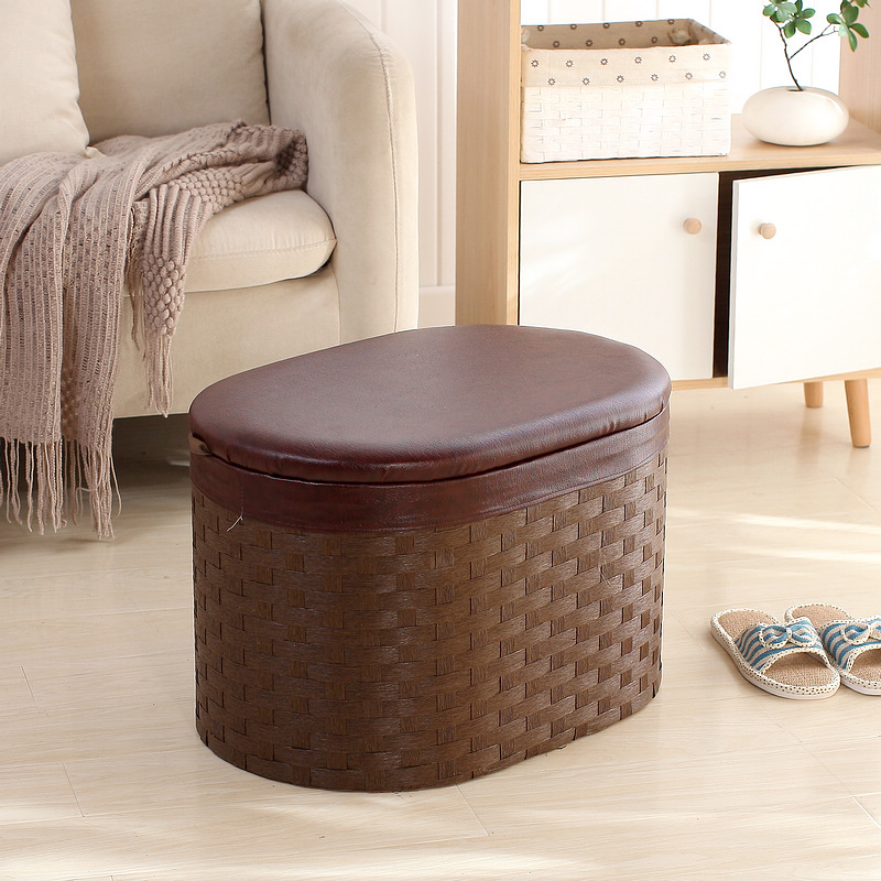Nordic minimalist paper rattan choreography shoes stool doorway Shoes Stool sofa stool storage Stool Containing box Round stool