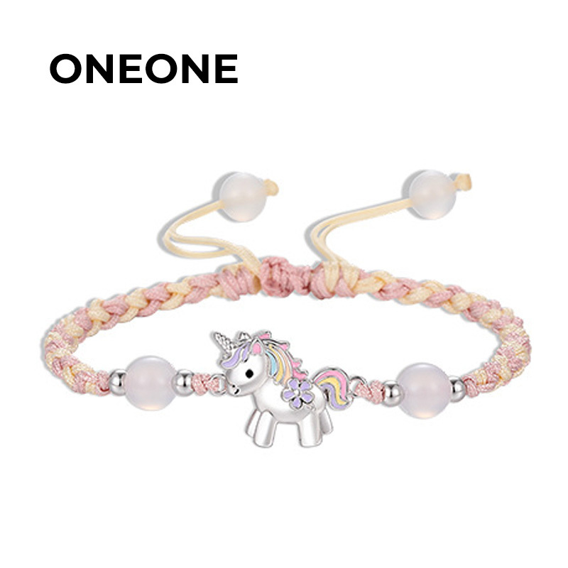 S925 Sterling Silver Unicorn Pony Bracelet, Birthday Gift for Girlfriend or Best Friend