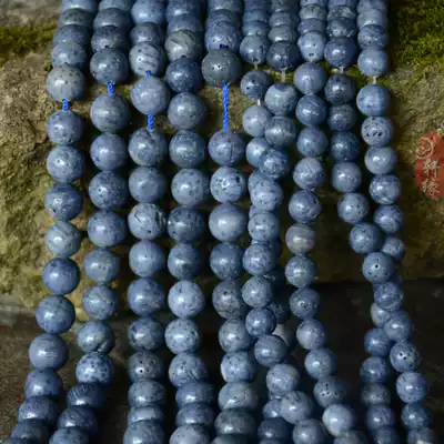 Natural high-grade blue coral round beads Blue coral loose beads Semi-finished DIY jewelry beaded Buddha beads accessories materials