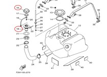 Japan Yamaha Motorboat Original Accessories VX1100B-M Fuel Tank Set Full Figure 16 17 18