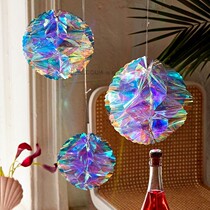 Christmas and New Year party decoration supplies colorful film charm five-pointed star birthday decoration seven stores Meichen layout