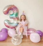 Милый радужный цифровой воздушный шар для девочек, 40 дюймов, градиент, популярно в интернете