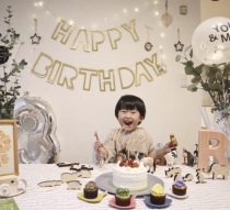 ins hollow Happy birthday Pull flag star pull flower Five-pointed star pull flower holiday decoration Birthday party