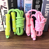 Jump Rope Cotton Rope Children Elementary School Kids Adult Single Adjustable Kindergarten Fitness Competition Sports Exam Flowers