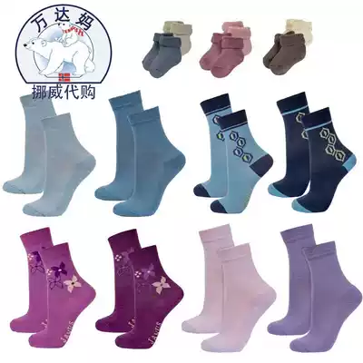 Norwegian janus children merino wool socks thickened autumn and winter warm sweat winter printing socks can be worn by adults