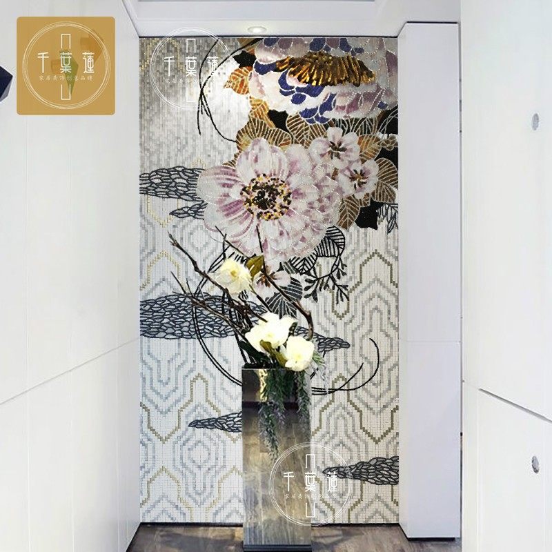 Building Material Glass Tile Mosaic Background Wall Jigsaw Puzzle Parquet Cut Painting Decoration Painting TV Wall Light Lavish Wall Sticker Self-adhesive