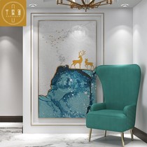 Glass Mosaic Background Wall Tile Jigsaw Puzzle Parquet Cut Painting Wall Stickup Deer TV Genguan Channel Decoration Painting Light Extravagant