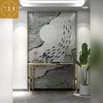 Light Extravagant New Chinese Glass Art Mosaic Background Wall Sticker Cut Painting Tile Channel Genguan Painting Fresco Decoration Painting