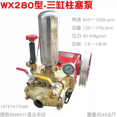 WX280 three-cylinder plunger pump high pressure cleaning remote delivery pumping 4500 sprayer spray machine 1 5-inch port