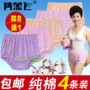 4 cặp vợ chồng tải trung niên và trung niên đồ lót nam và nữ cotton cao eo quần ngắn cộng với quần XL béo do lot nu