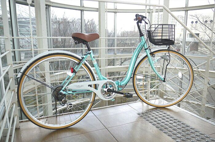 MYPALLAS 26 inch 6-speed folding bicycle Sanyo induction headlights brisk folding car Lady car