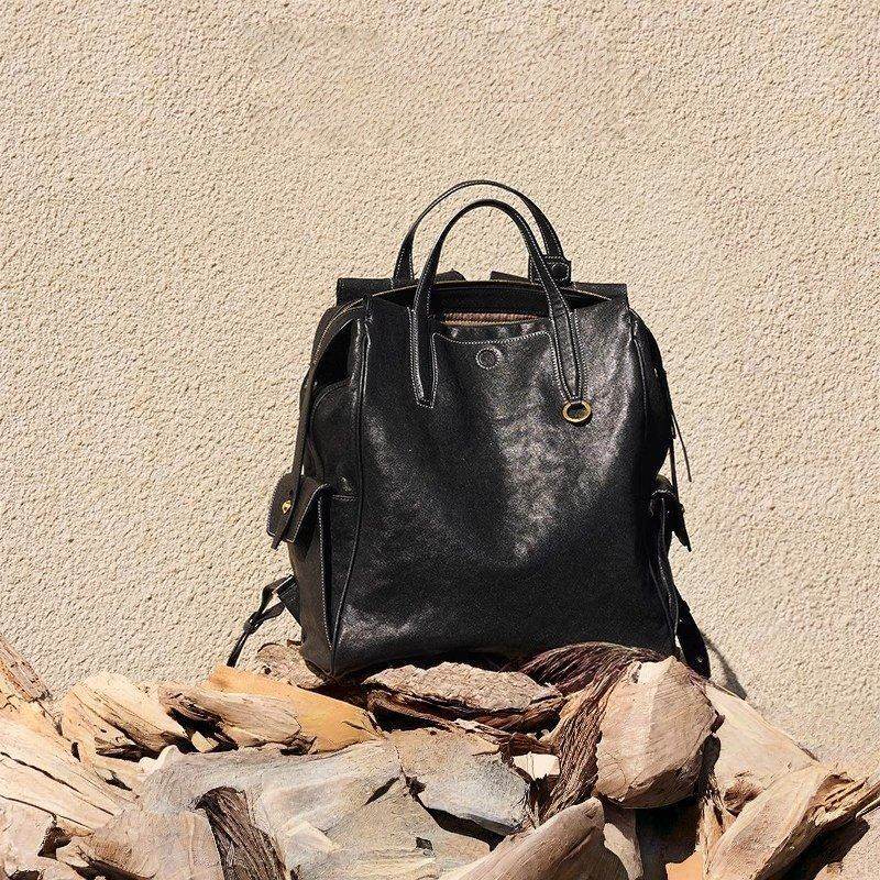 [Same Style as Jiang Qiming] Shanshan Youshan Xunji Small Backpack Vegetable-Tanned Leather 14-16inch Travel Laptop Bag