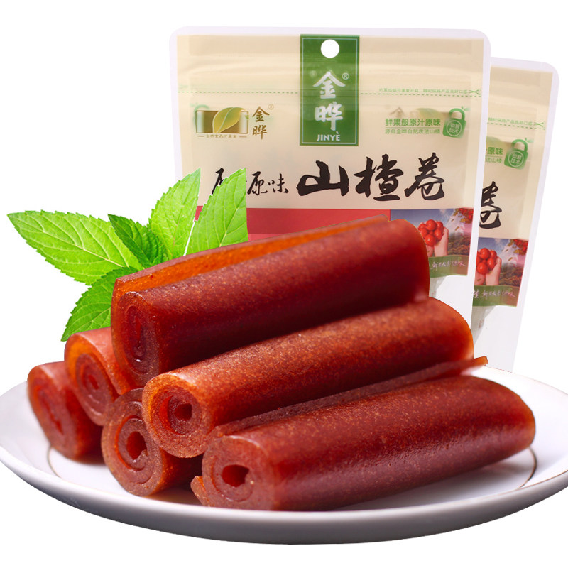 Gold Leaf Hawthorn Roll 138 gr Raw Juice Original Taste Without Addition Pure Hawthorn Rice Cake Independent Small Packaging Hand Ripping Fruit Peony