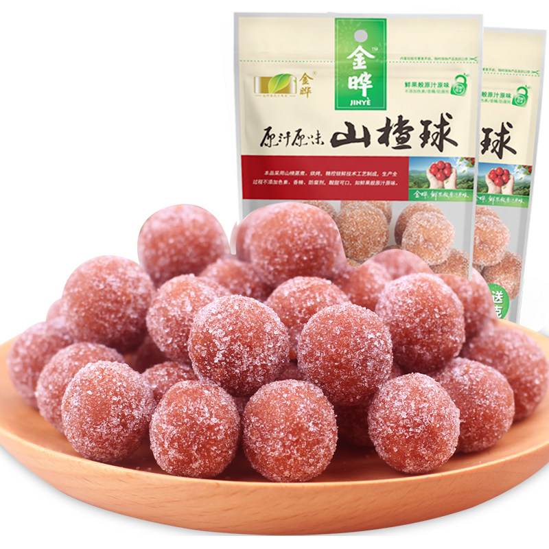 Gold Leaf Hawthorn Ball Raw Juice Original Taste Small Strip Packaging Snacks No Pigment No Added Hawthorn Cake 138g X 4 Bags