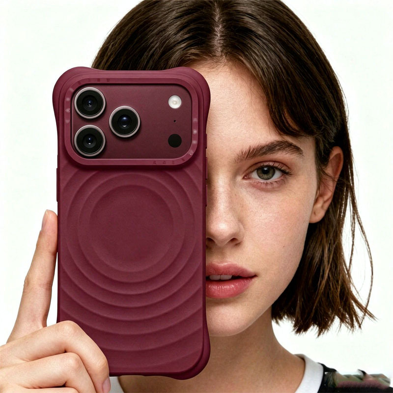 New Burgundy Red Wave-Patterned Magnetic Phone Case, Suitable for iPhone 18 Pro Max, 17 Pro Max, 14 Plus Series, 15 Liquid Silicone, Huaqiangbei 16 New Burgundy Red Wave-Patterned Magnetic Phone Case, Suitable for iPhone 18 Pro Max, 17 Pro Max, 14 Plus Series, 15 Liquid Silicone, Huaqiangbei 16