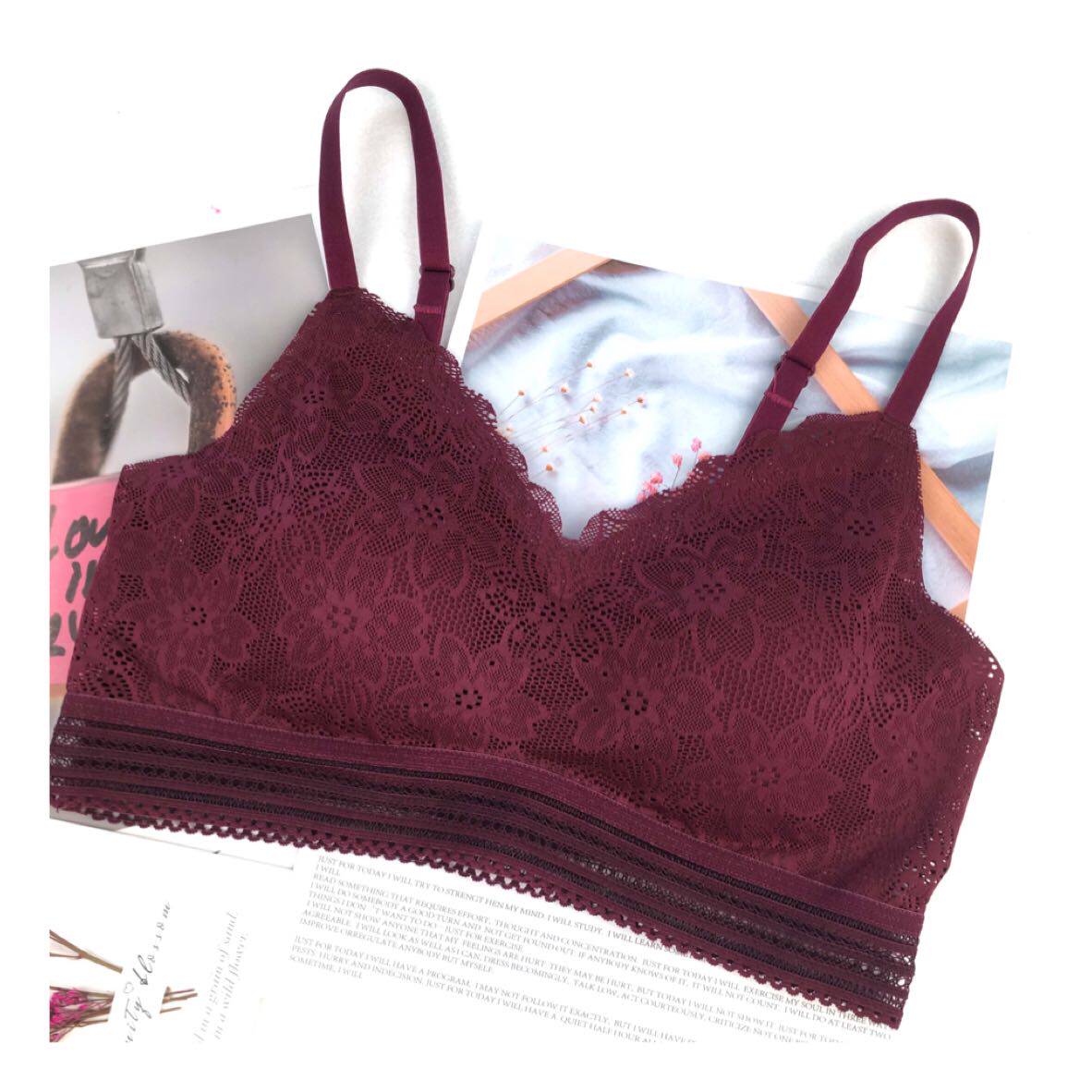 Guana 388 US backchest thin gathering steel - free ring with chest cushion sexy lace sleep anti - walking vest