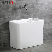 Rectangular ceramic mop pool balcony mop pool one-button automatic sewer cloth pond bathroom large-diameter pool