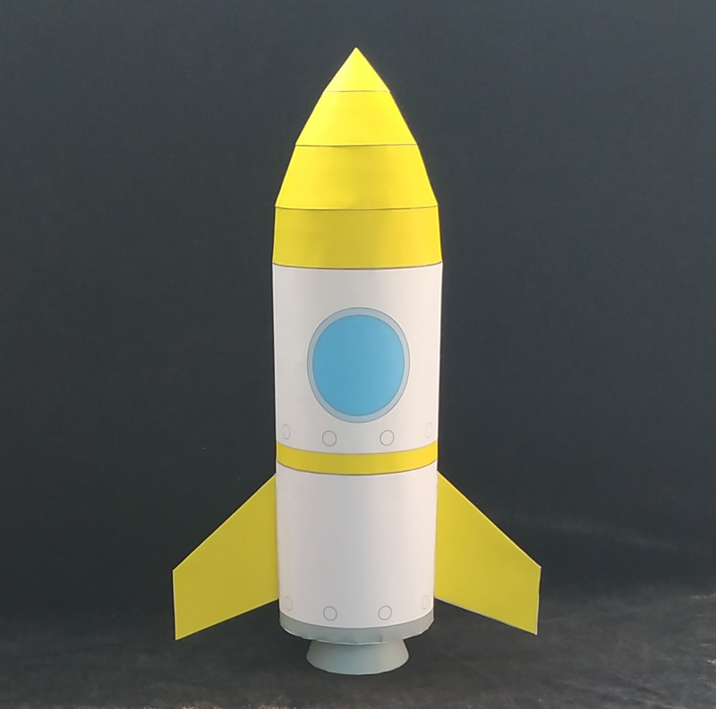 Handmade DIY Rocket Paper Model 3D Stereo Rocket Model Simple Rocket