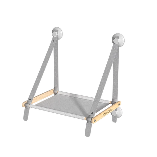 Кошка застряла на висящем гнездовом гнезде Стеклянное балкон Солнце Экспозиция солнечного артефакта