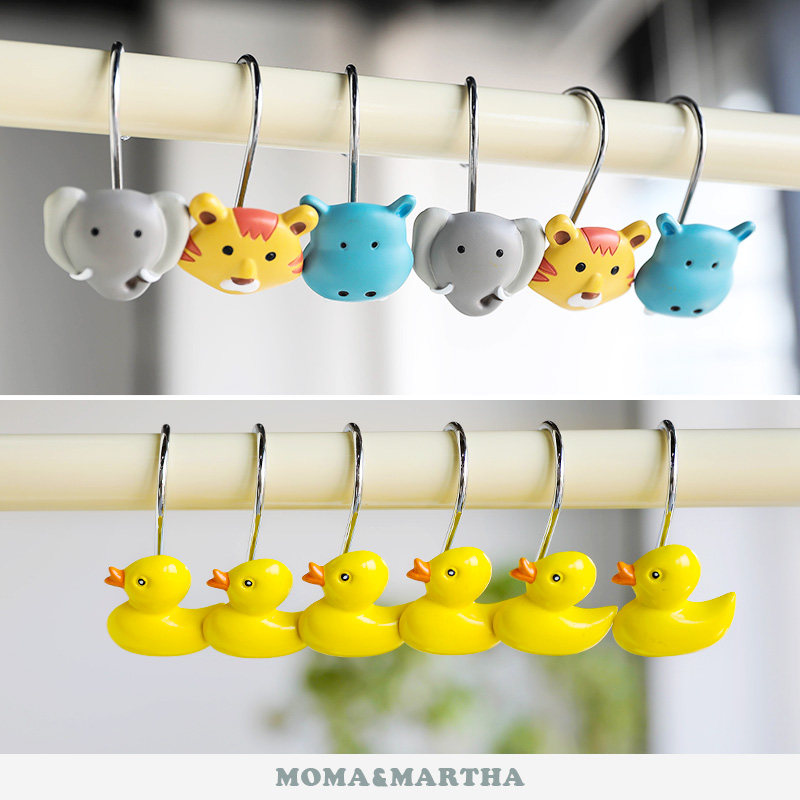 M Merma Resin Hook Bath Curtain Hook Bath Curtain Ring Baby Liking Tiger River Horse Elephant Hook Zoo