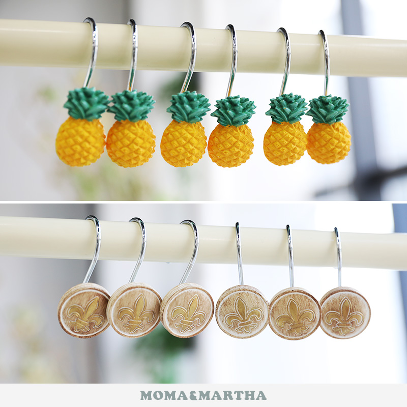 Mermain tropical fruit wind fresh cute pineapple curtain hook ring accessories without punch bath curtain hook ring
