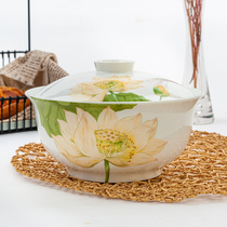 jin lan Jade bone china home four dishes and one soup tureen cover disk merge the cover disk Chinese dishes dish dish