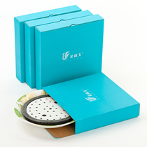 Tangshan bone china tableware double drain 10 inch dumpling plate household creative ceramic large round dumpling plate