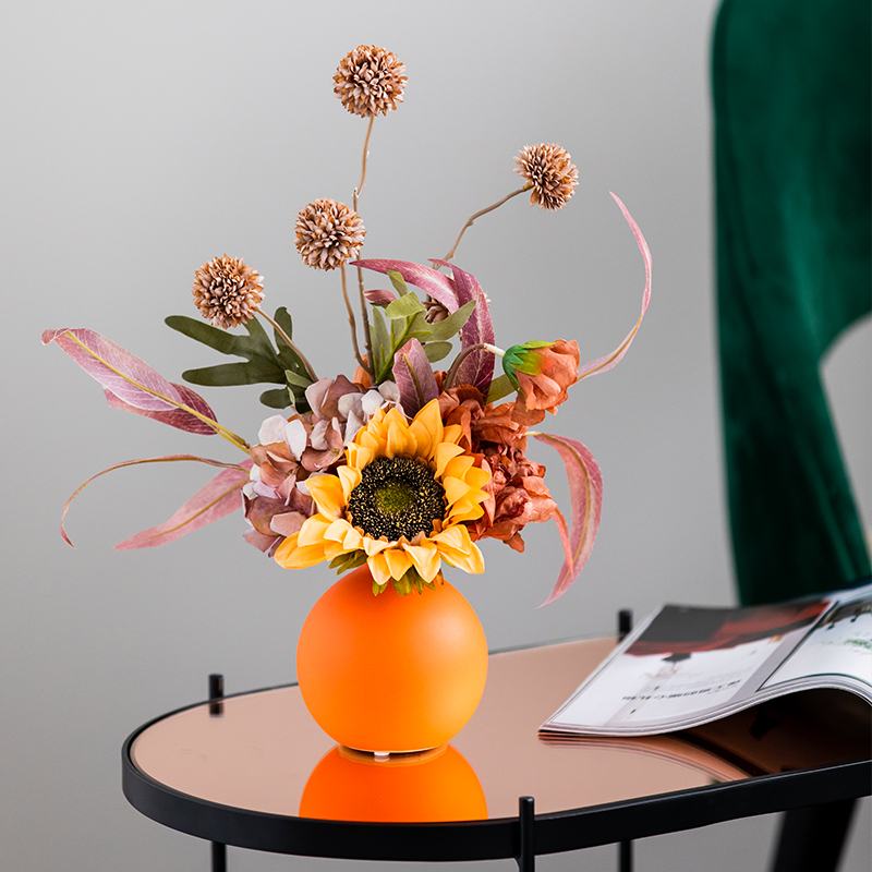 Harvest Lodge Ceramics Morandi Small Vase Drying Flower Decorations Living-room Table Flower Arrangement Simulation Flowers Fake Flower Pendulum